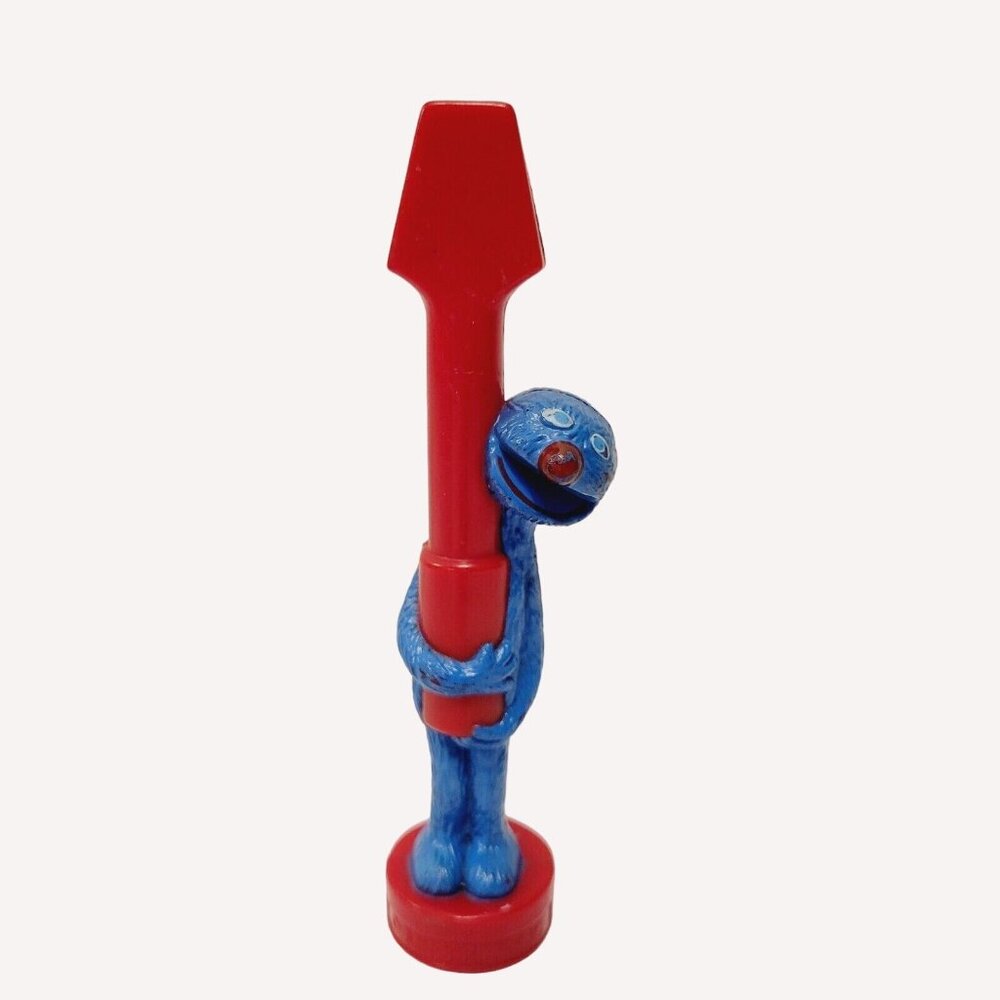 Vtg Muppets Blue Grover Red Stand PVC figure Cake Topper Sesame Street
